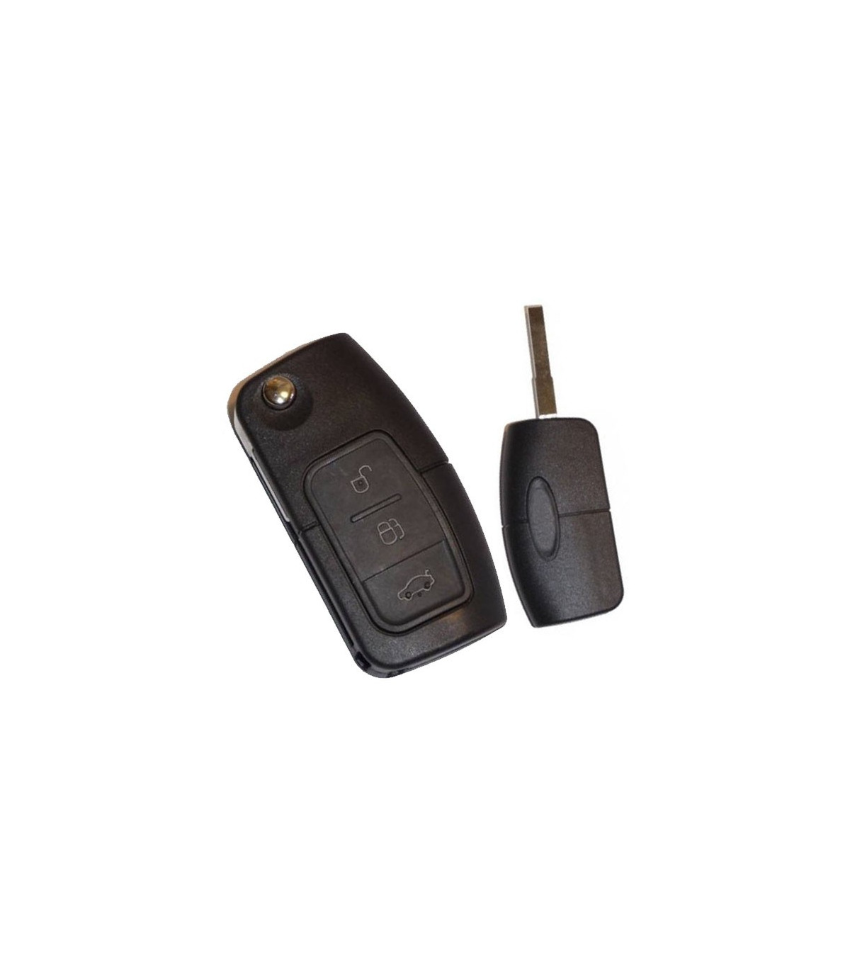 Coque clés 3 boutons pour Ford B-Max, C-Max, EcoSport, Fiesta, Mondeo, Focus, Galaxy, S-Max, Transit Courier