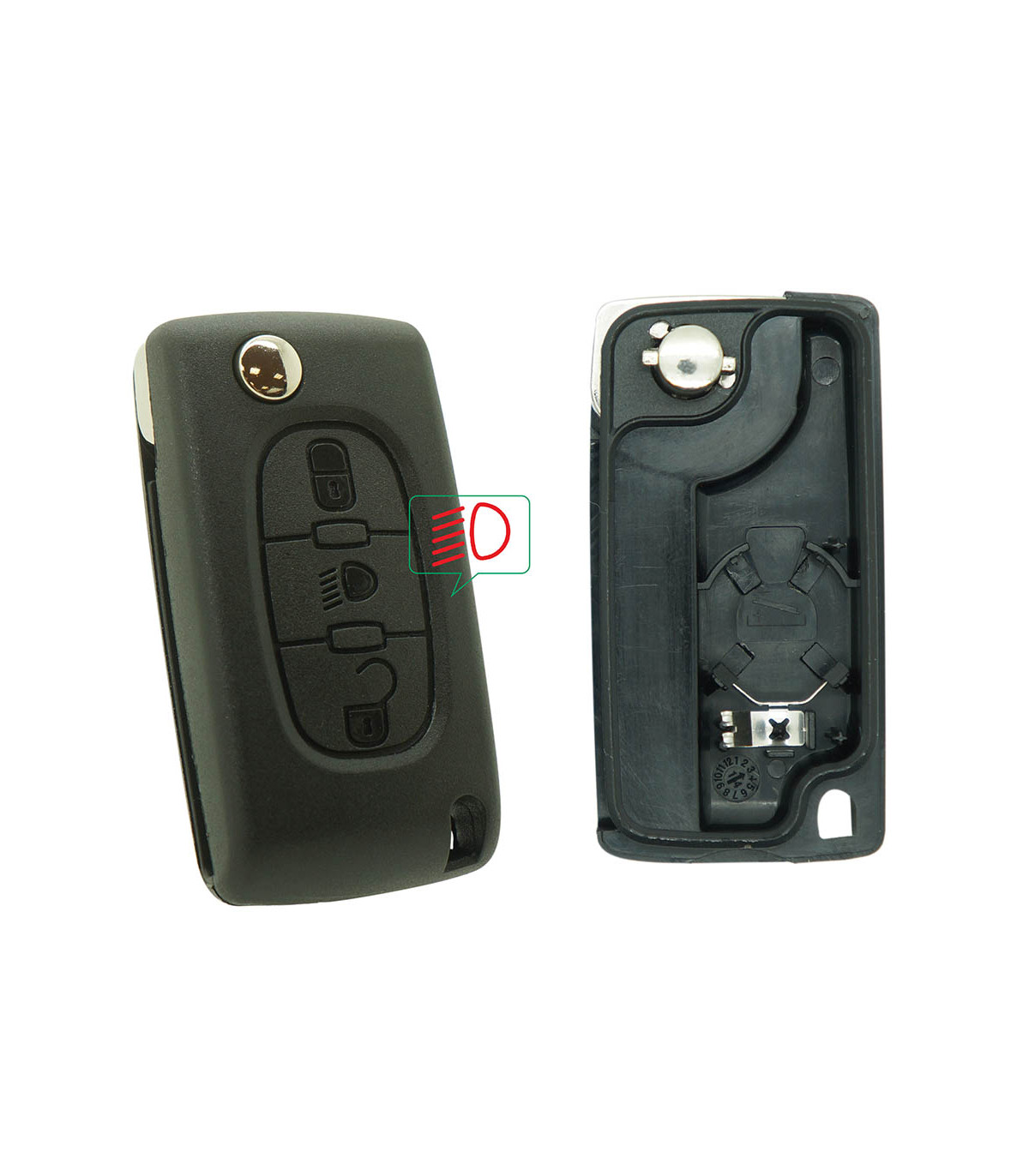 Coque de clé 3 boutons pour Citroën C4 (2004-2010), C4 Picasso (2006-2013), C5 (2009-2017), C6 (2006-2012) - photo 2