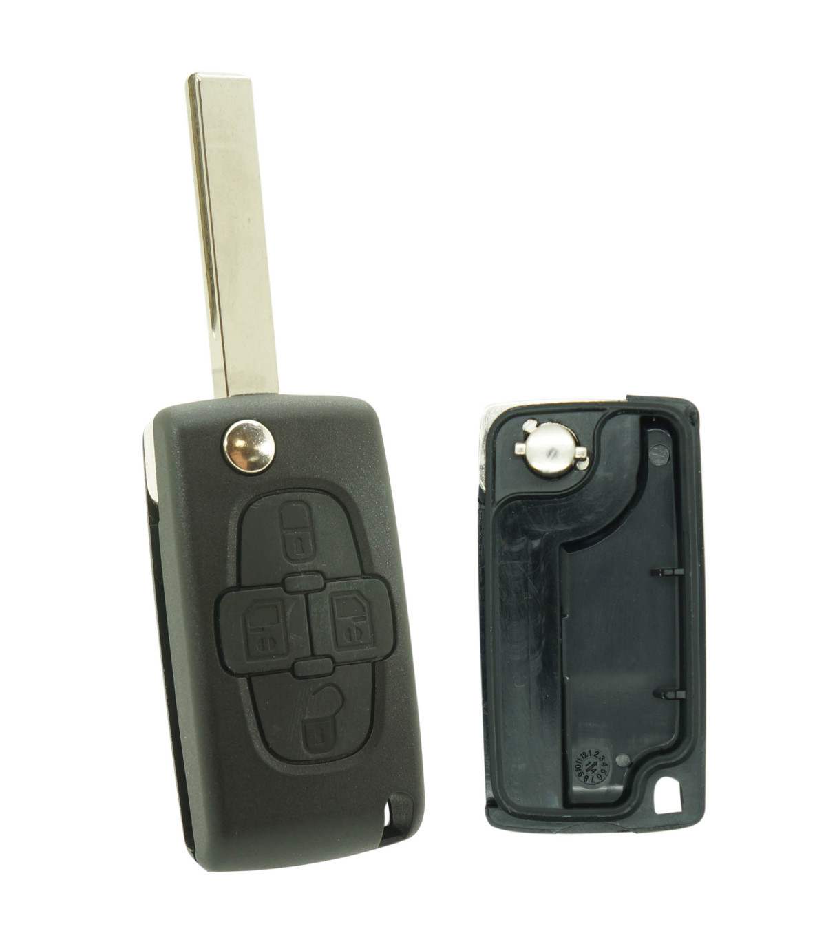 Coque de clé 4 boutons pour Citroën C8 (2002-2014) - Peugeot 807 (2005-2014) - photo 2
