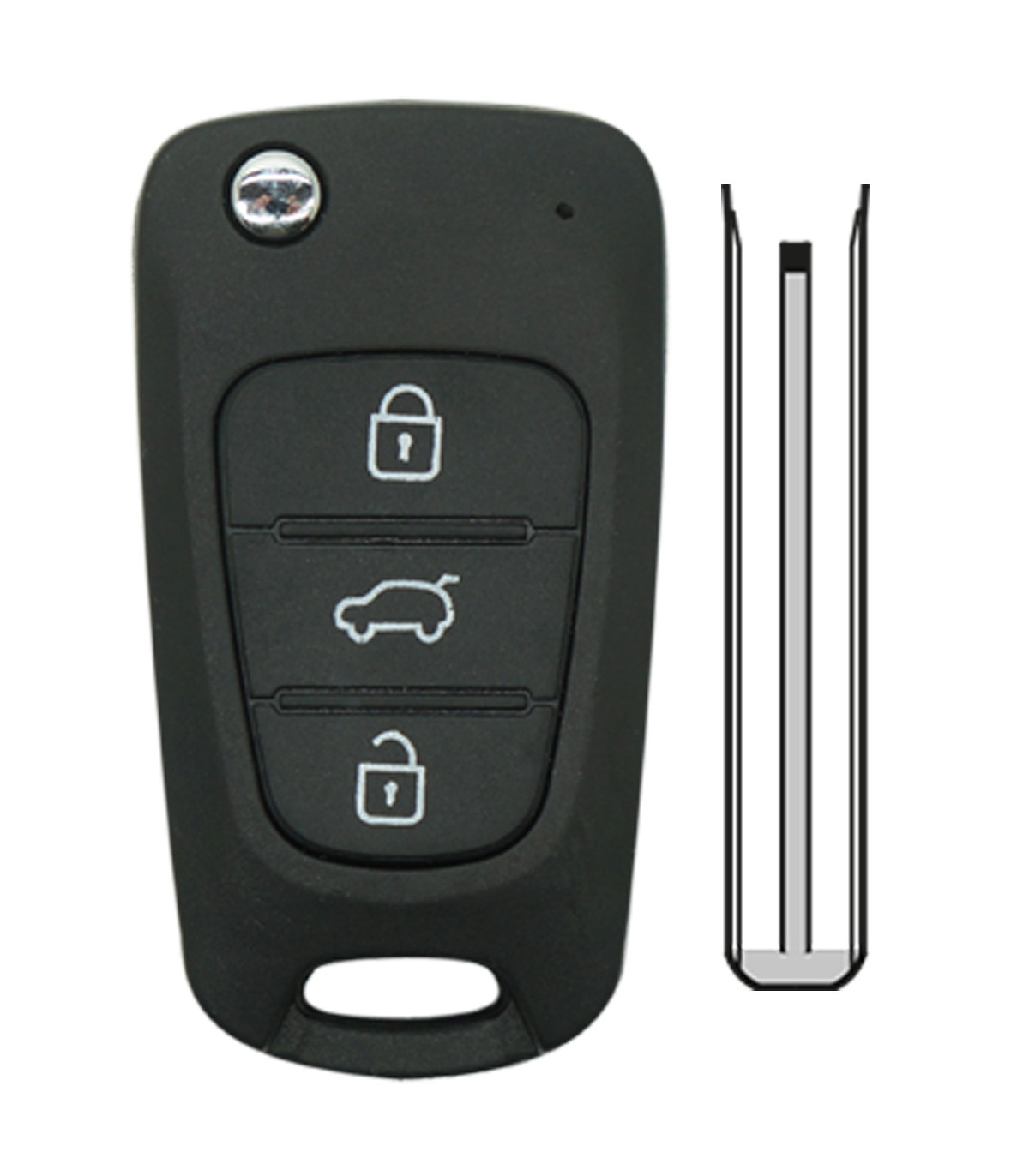 Coque de clé 3 boutons pour Hyundai Kia, i20 I, i30 I, i30 II, iX20, iX35, Tucson II, Veloster, Cee'd, Optima...