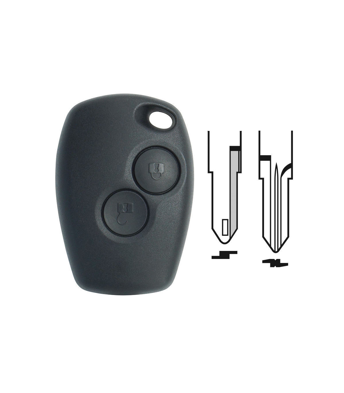 Coque de clé Dacia 2 boutons pour Dokker, Duster, Lodgy, Logan, Sandero