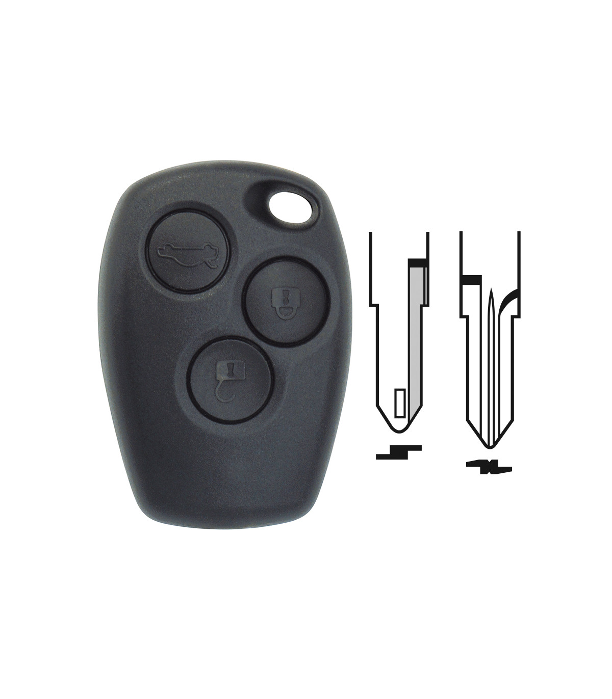 Coque de clé Renault 3 boutons pour Duster (2011-2015)