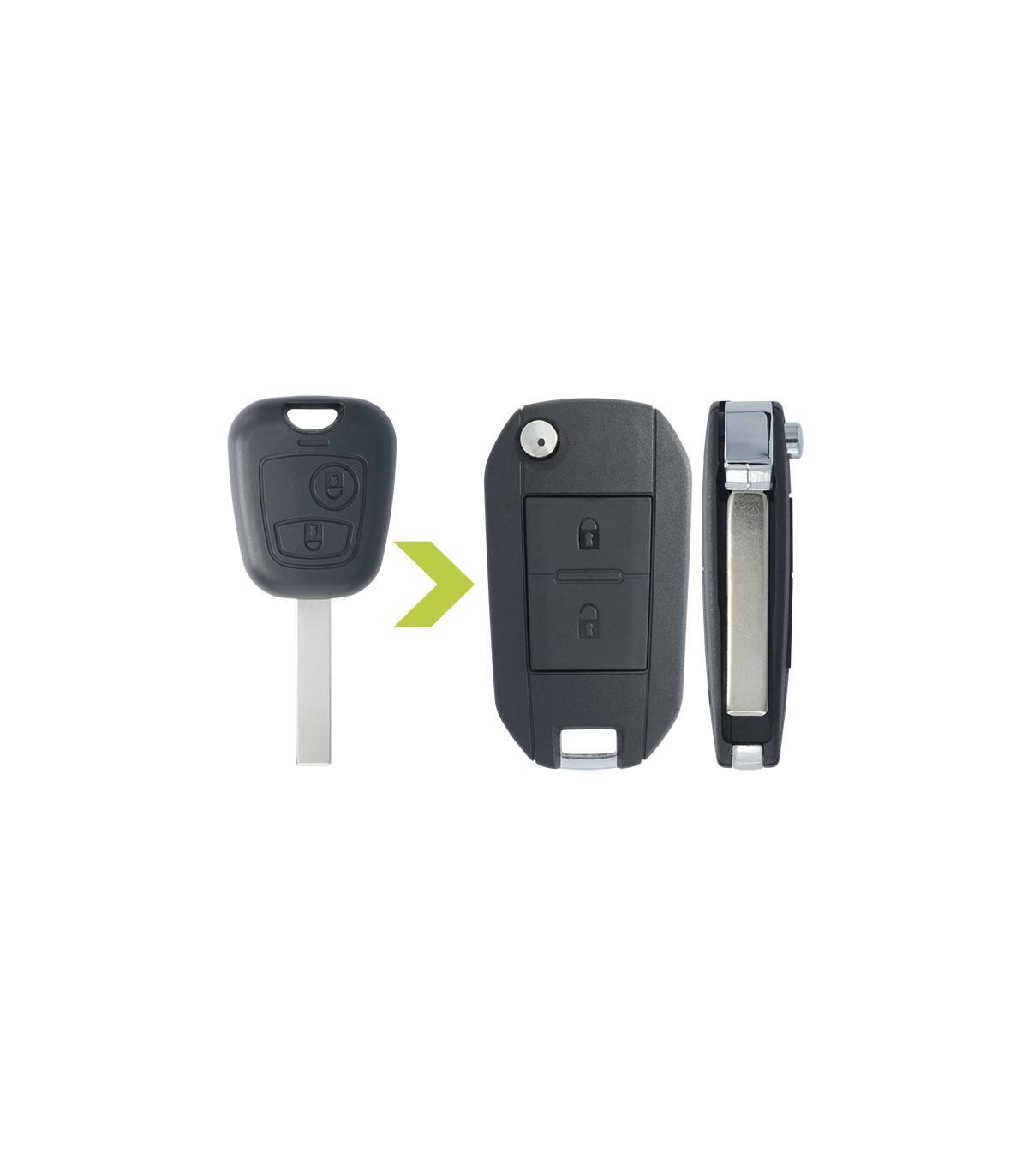 Coque de clé modifiée Peugeot 307, 307 CC et SW