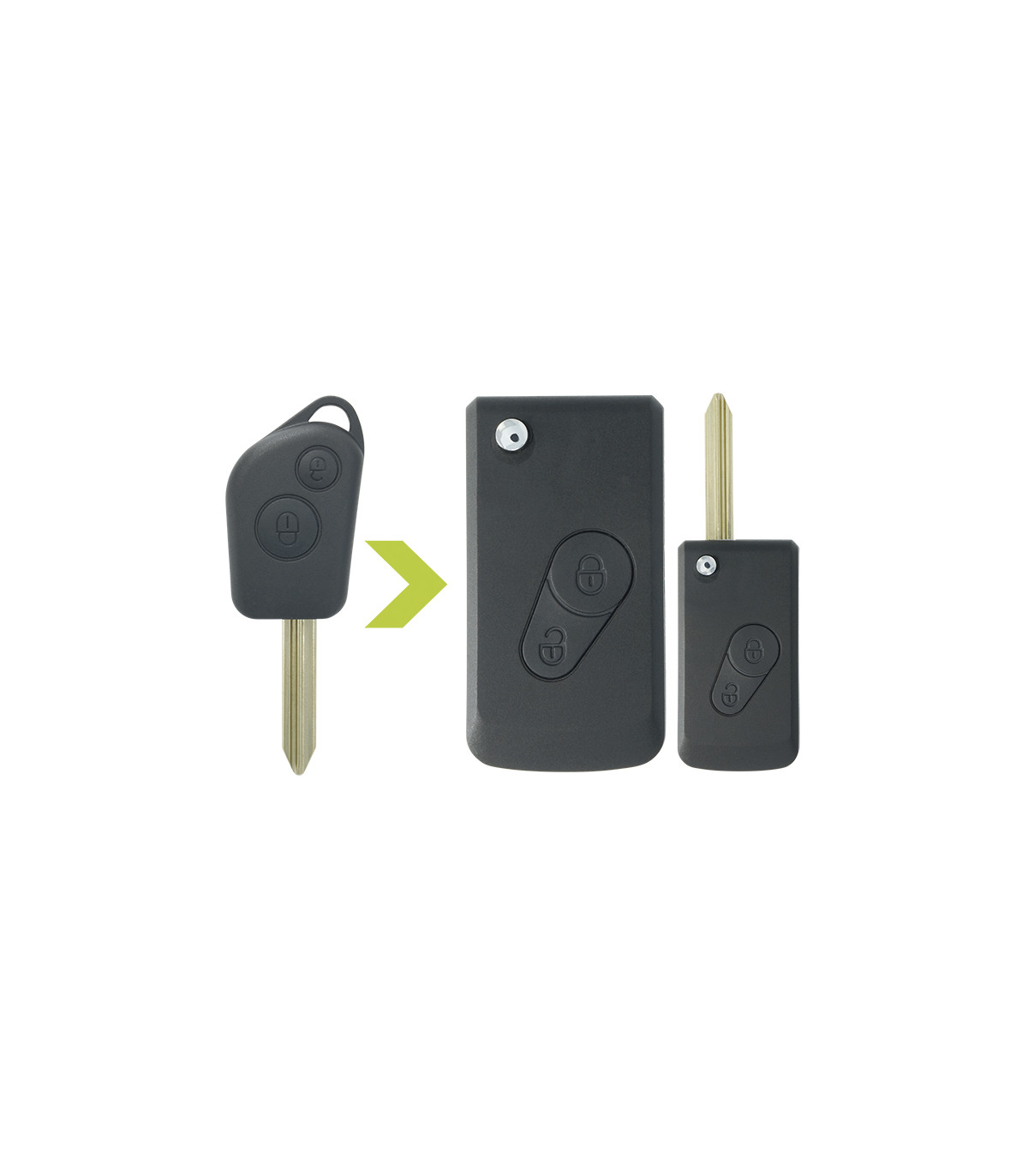 Coque de clé modifiée pour Citroën Xsara, Picasso, Berlingo