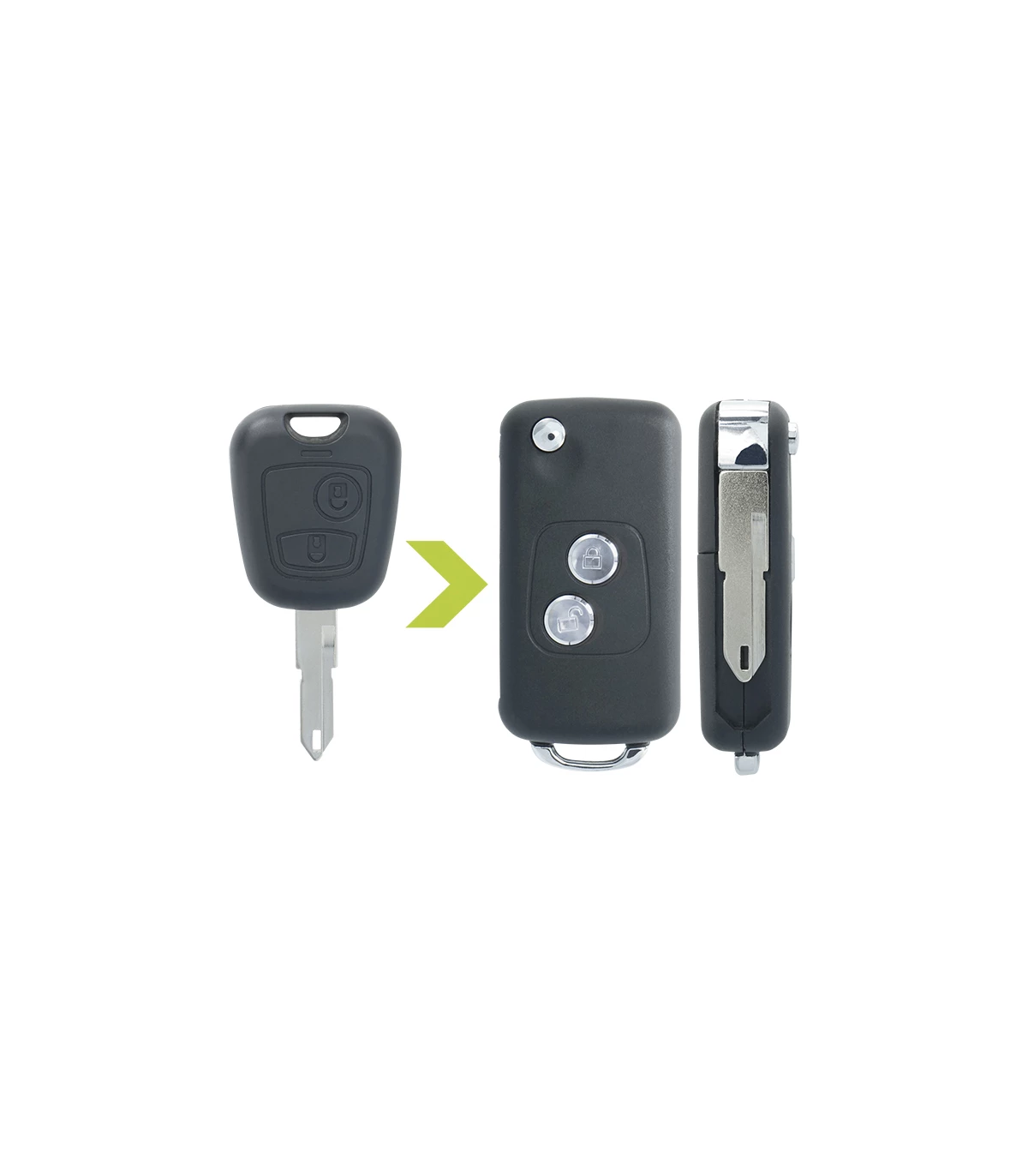 Coque de clé modifiée Peugeot 106, 206, 206+ - photo 3