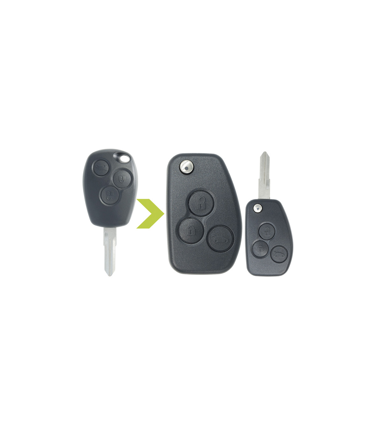 Coque de clé Dacia modifiée 3 boutons Duster (années 2011-2012) - photo 2