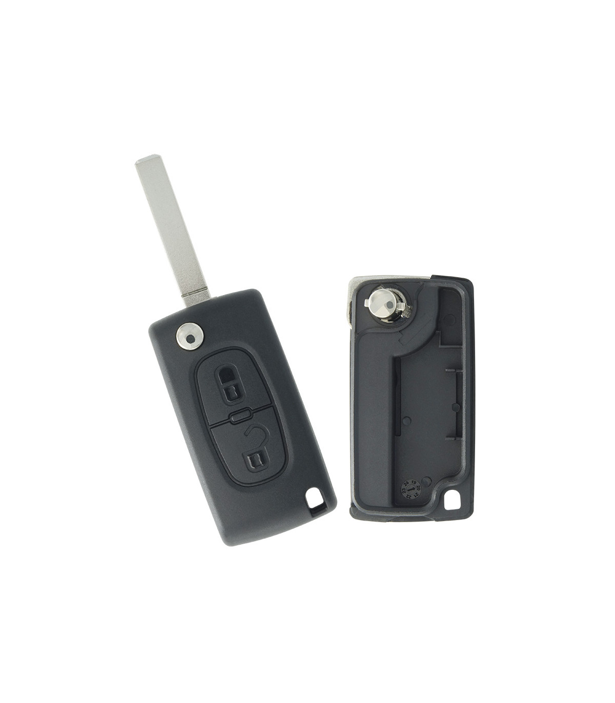 Coque de clé 2 boutons Peugeot 308, 3008, 5008, Citroën C3 Picasso, C8, Berlingo