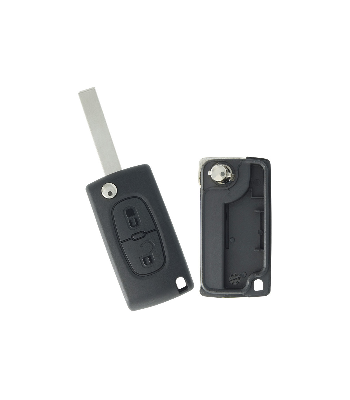Coque de clé Peugeot Expert, 3008, 5008, 807, Citroën Jumpy, C4, C8 2 boutons