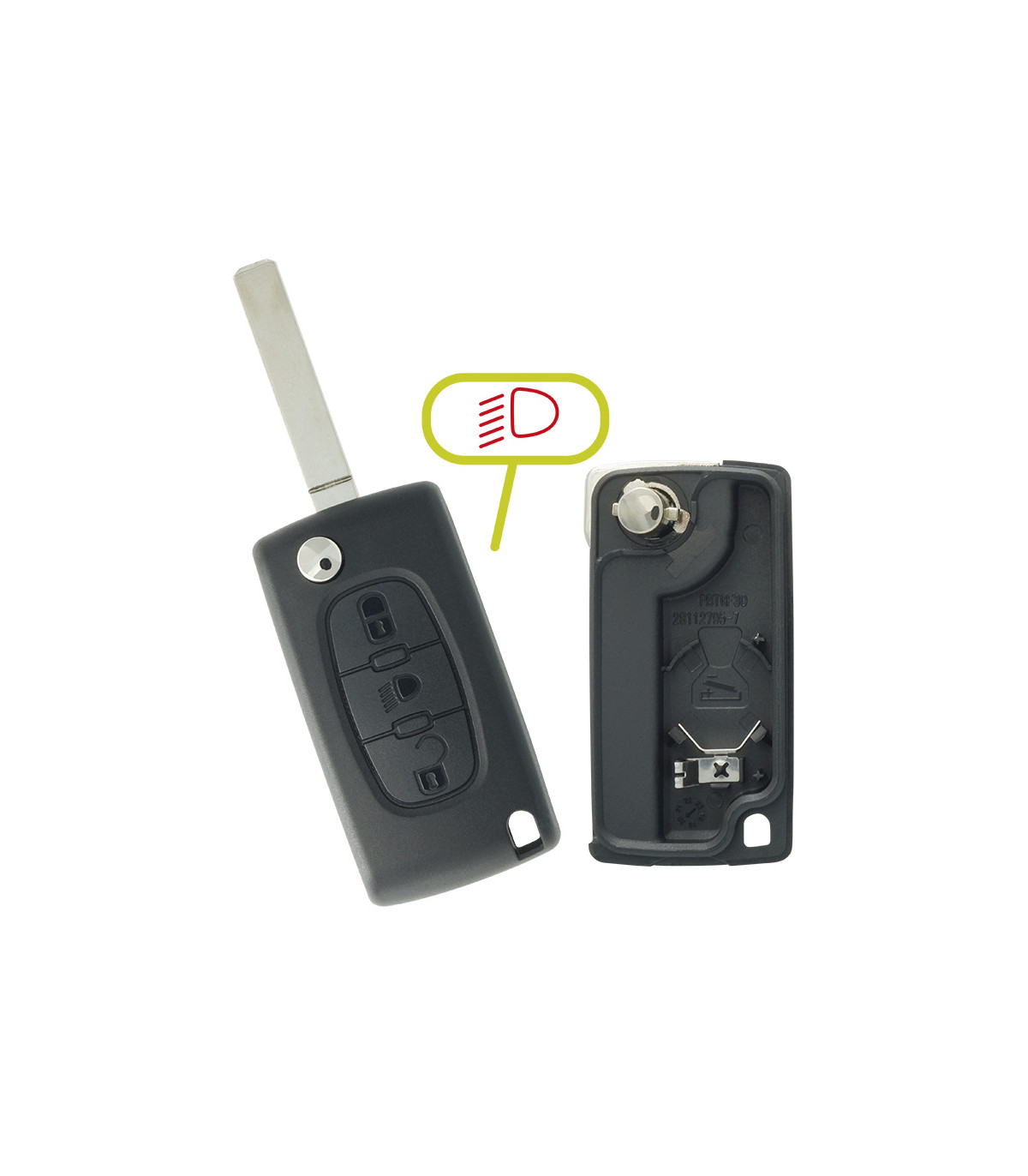Coque PSA 3 boutons Citroën Berlingo, C4, 207CC, SW, 307CC, SW 308CC, Partner, RCZ