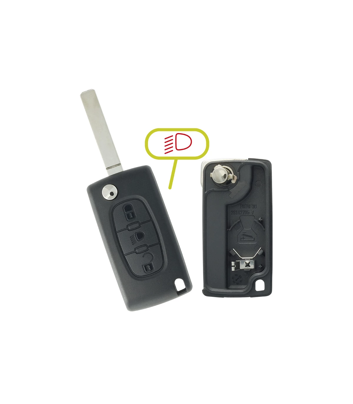 Coque PSA 3 boutons Citroën Berlingo, C4, 207CC, SW, 307CC, SW 308CC, Partner, RCZ - photo 2
