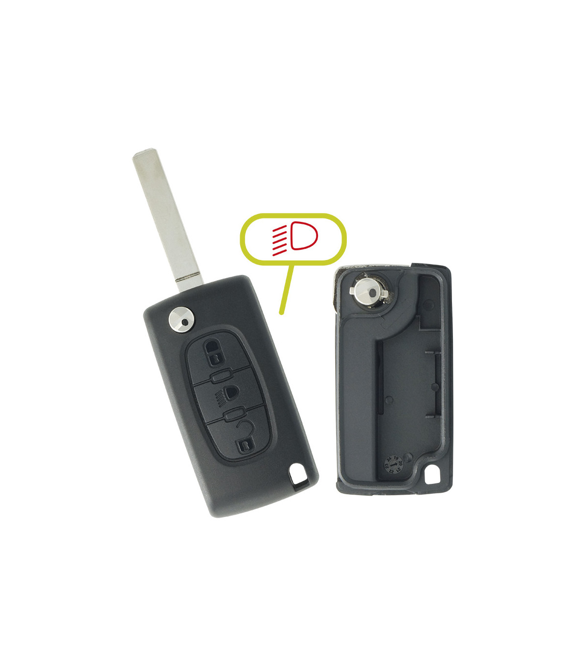 Coque PSA 3 boutons pour Citroën C4 (2004-2010)