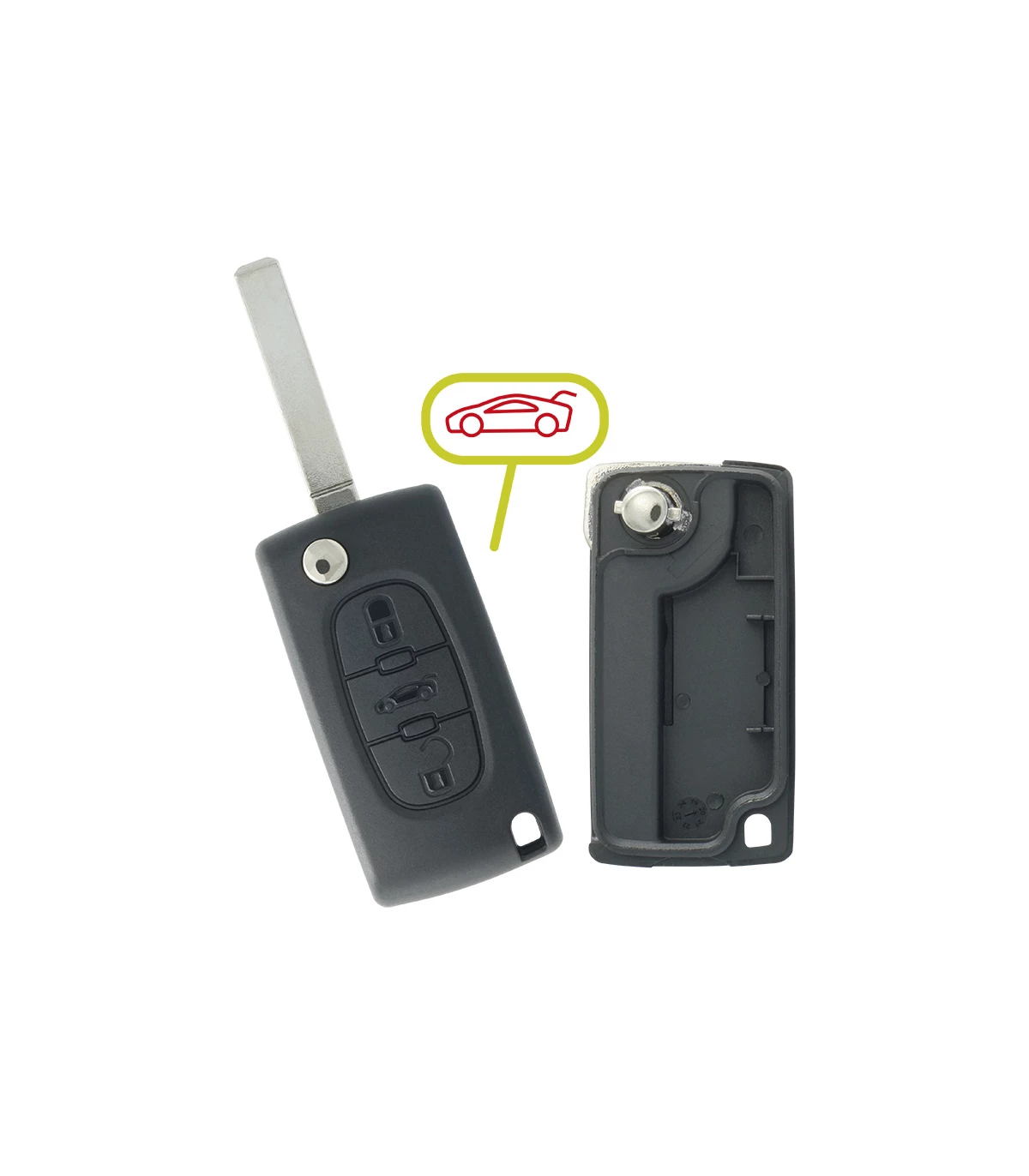 Coque PSA 3 boutons pour Citroën Berlingo - Peugeot 207CC, 207SW, 307CC, 307SW, 308CC, 308SW, 407, 607, Partner, RCZ - photo 2