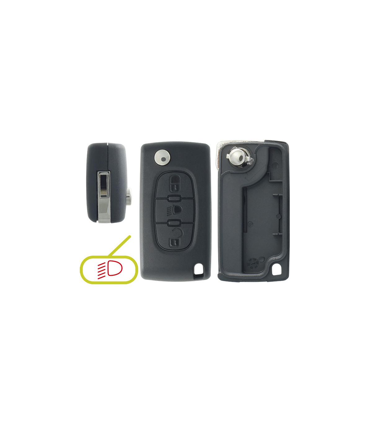 Coque Peugeot Citroën 3 boutons pour C4, Picasso, C5 et C6