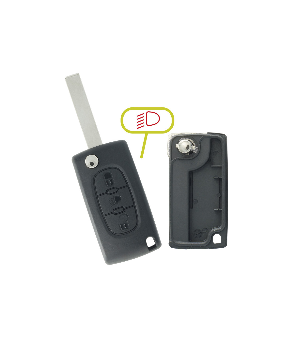 Coque PSA 3 boutons, pour Citroën C5 (2009-2017), C6 (2006-2012)