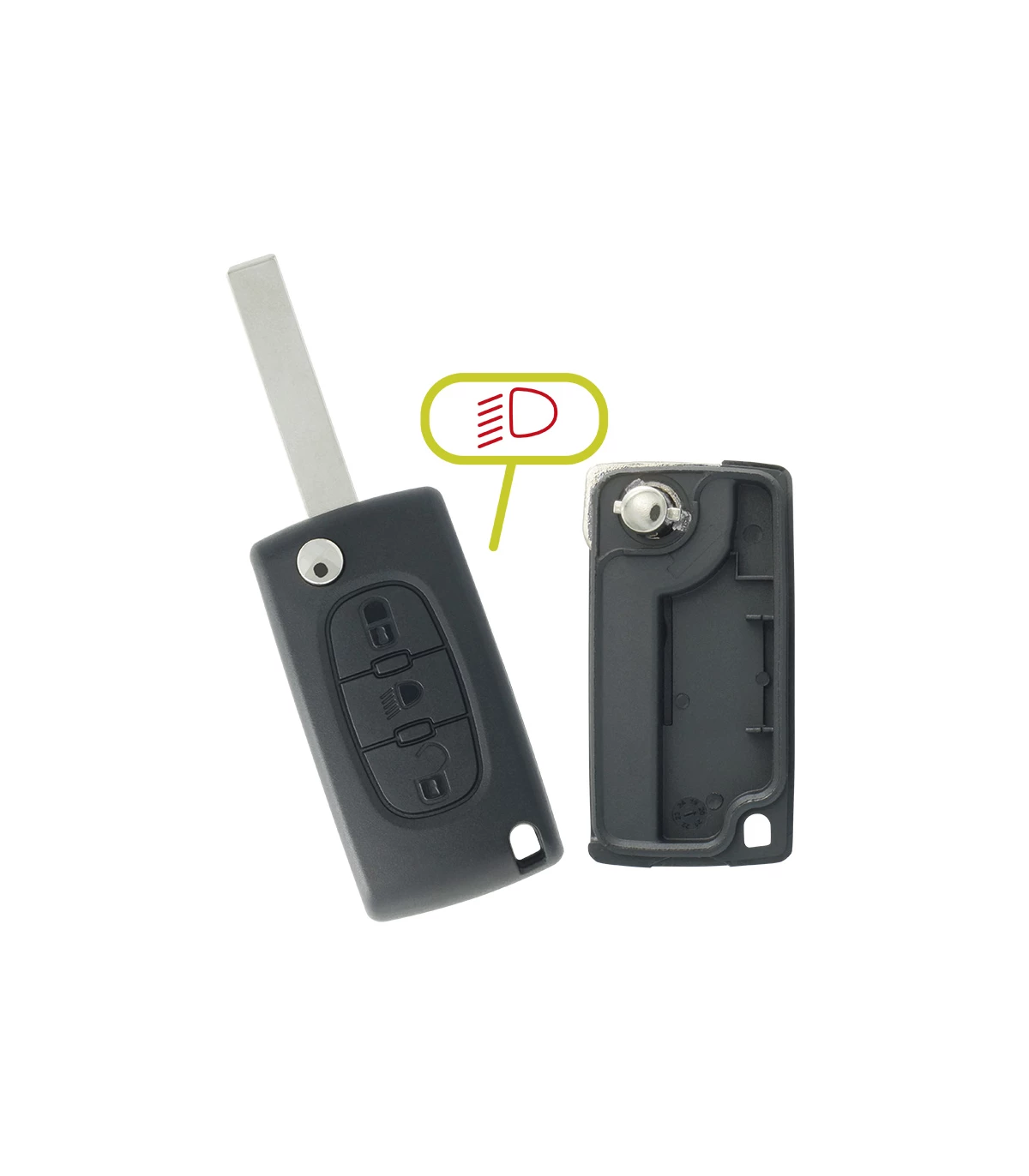 Coque PSA 3 boutons, pour Citroën C5 (2009-2017), C6 (2006-2012) - photo 2
