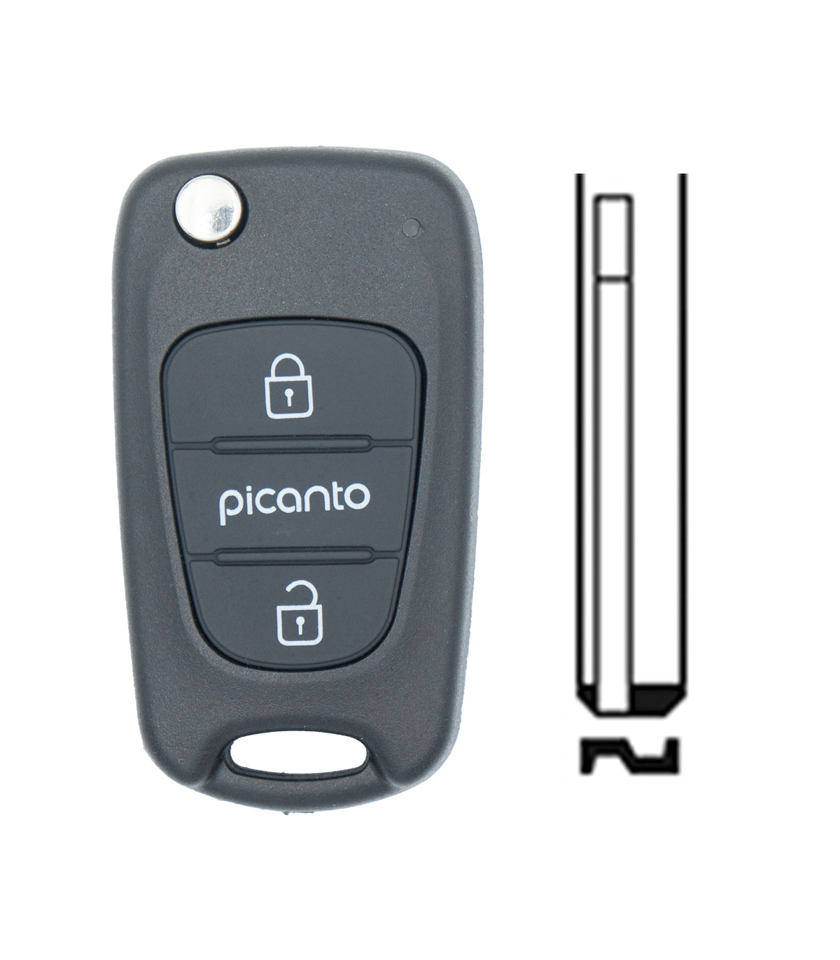 Coque de clé 3 boutons pour Kia Picanto (2011-2013)