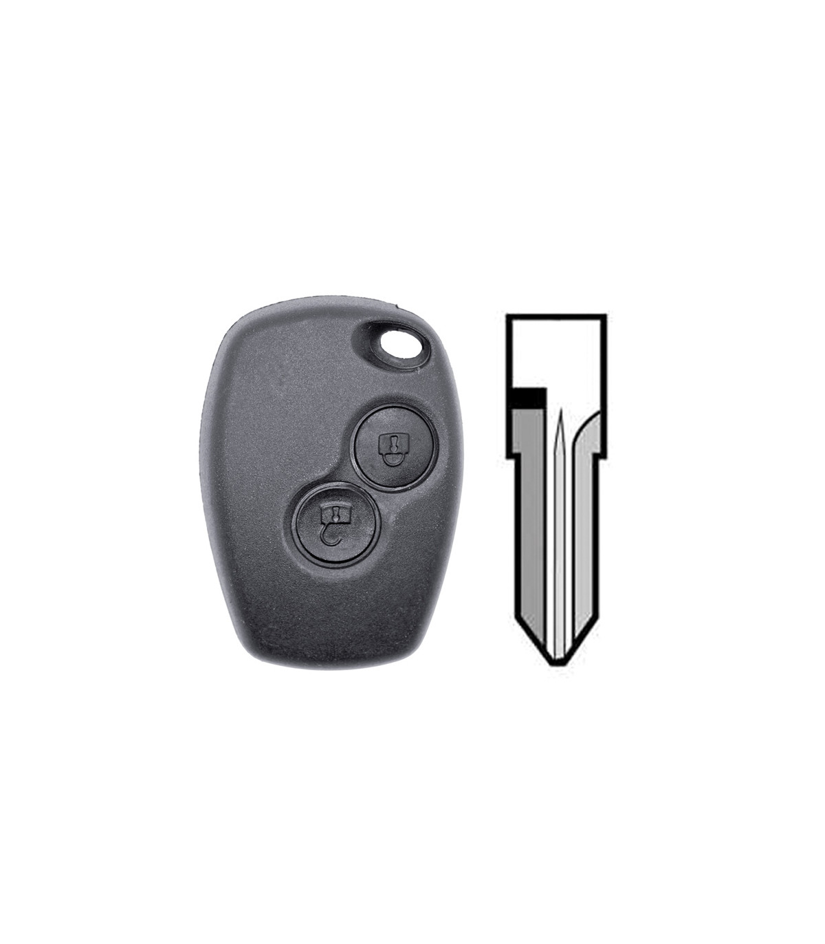 Renault Dacia 2 boutons PCF7947 / NE72 et VAC102 - 2826800Q1C