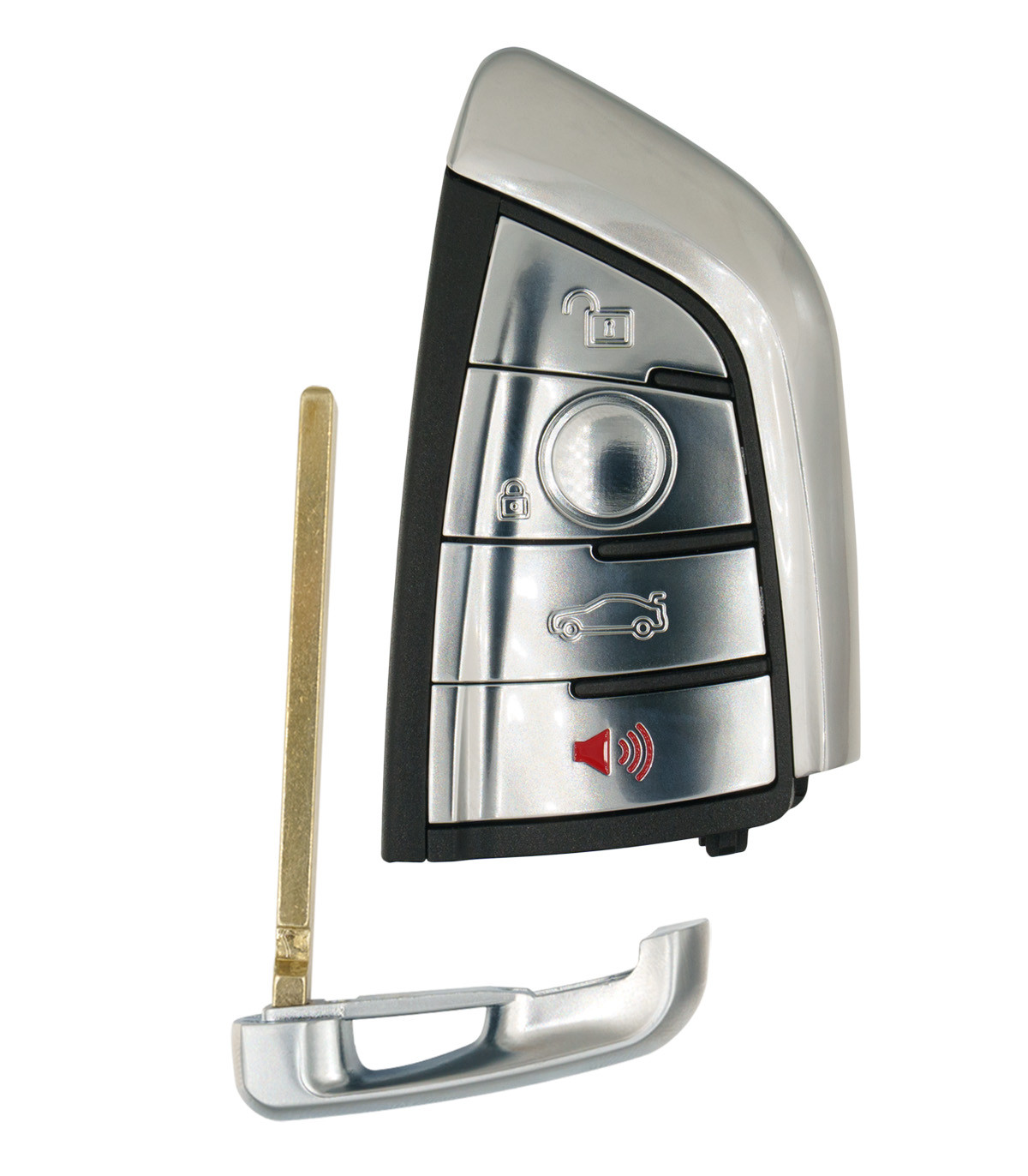 Coque clé BMW 4 boutons dont klaxon mains libres HU178 FEM BDC et CAS4 CAS4+